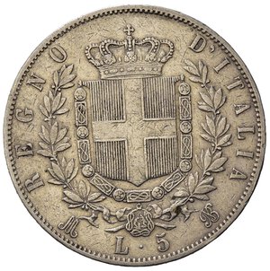reverse: Italia. Regno D Italia.Vittorio Emanuele II (1861-1878). AR 5 Lire 1873.. BB+