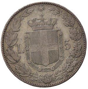 reverse: Italia. Regno D Italia. Umberto I (1878-1900). AR 5 lire  1879. BB+
