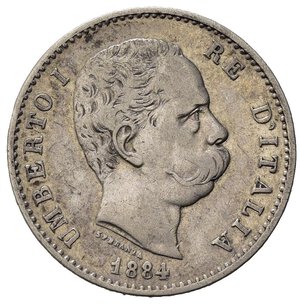 obverse: Italia. Regno d  Italia. Umberto I (1878-1900). AR 1 Lira  1884. BB