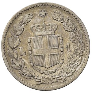 reverse: Italia. Regno d  Italia. Umberto I (1878-1900). AR 1 Lira 1899. qBB