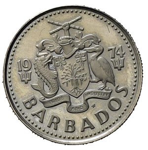 reverse: Barbados. AR  10 Centesimi 1974. SPL