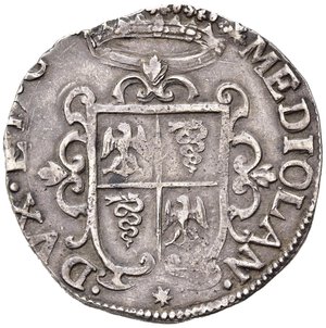 reverse: MILANO. Filippo IV (1621-1665). Ducatone 1622. Ag (32,00 g). Busto coronato a destra - Stemma coronato con aquila e biscia. Crippa 9/B. BB