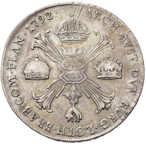 reverse: MILANO. Leopoldo II d Asburgo - Lorena (1790-1792). Crocione 1792. Ag (29,32 g). MIR 464/2. BB