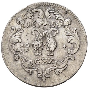 reverse: NAPOLI. Carlo II di Spagna (1674-1700). Tarì da 20 grana 1694. Ag. Magliocca 25. BB+