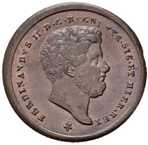 obverse: NAPOLI. Ferdinando II di Borbone (1830-1859). 2 Tornesi 1857. Gig. 261. qFDC/FDC
