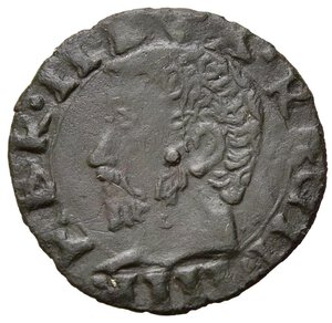 obverse: REGGIO EMILIA. Ercole II d Este (1534-1559). Bagattino Cu (0,74 g). MIR 1328. RR. SPL