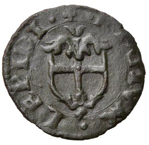 reverse: REGGIO EMILIA. Ercole II d Este (1534-1559). Bagattino Cu (0,74 g). MIR 1328. RR. SPL