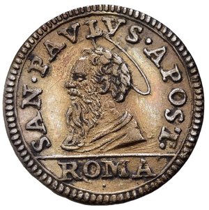 reverse: ROMA. Stato Pontificio. Innocenzo XI (1676-1689). Mezzo Grosso con san Paolo. Ag (0,80 g). MIR 2034. SPL