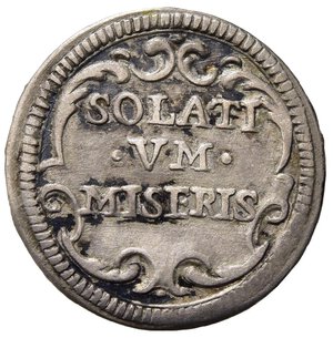 reverse: ROMA. Benedetto XIII (1724-1730). Mezzo grosso SOLATI VM MISERIS. Ag (0,67). MIR 2452/1. RRR. SPL