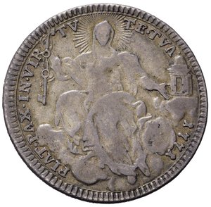reverse: ROMA. Clemente XIV (1769-1774). Quinto di scudo o Doppio Giulio1771 anno II. Ag (5,20 g). MIR 2739/2; Munt. 7a. BB