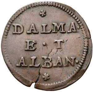 obverse: VENEZIA. Monetazione anonima - Dalmazia e Albania (1409-1797). Gazzetta da 2 soldi. Cu (7,02 g). Montenegro 129-134. Tondello fratturato. SPL