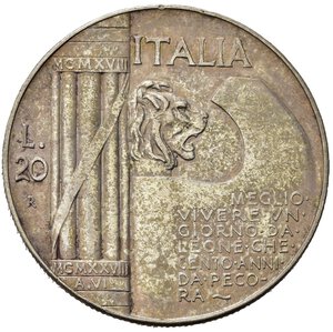 reverse: Regno d Italia. Vittorio Emanuele III (1900-1943). 20 lire 