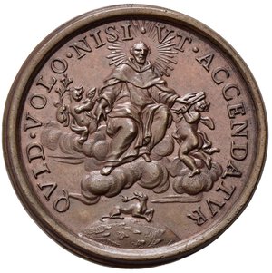 reverse: MEDAGLIE PAPALI. Benedetto XIII (1724-1730). Medaglia anniversario del Possesso. Roma 1726 (anno III).  AE (12,16 g - 31,36 mm). Opus Hamerani. Miselli 214. qFDC