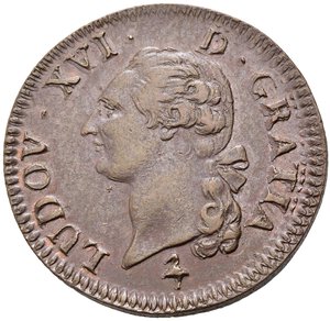obverse: FRANCIA. Luigi XVI. 1 Sol 1791 A. KM#578.1. SPL