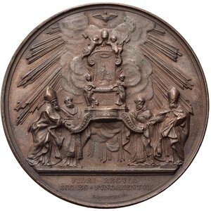 reverse: Medaglie Papali. Pio IX (1846-1878). Medaglia  anno XV - La Cattedra di San Pietro. AE 33,65 g) Opus Bianchi. Bartolotti E 860. FDC
