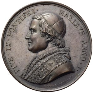 obverse: Medaglie Papali. Pio IX (1846-1878). Medaglia anno I - Possesso del Laterano. AE (42,43 g). Bart. I-35. qFDC