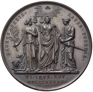 reverse: Medaglie Papali. Pio IX (1846-1878). Medaglia anno I - Possesso del Laterano. AE (42,43 g). Bart. I-35. qFDC