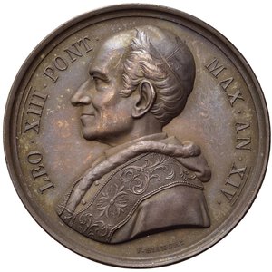 obverse: Medaglie Papali. Leone XIII (1878-1903). Medaglia 1891 anno XIV - La Specola Vaticana. AE (40,61 g). Modesti 185. Rara. 500 esemplari. qFDC