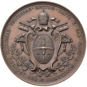 reverse: Medaglie Papali. Leone XIII (1878-1903). Medaglia anno I - Elezione al pontificato. AE (40 mm). Modesti MA 345. qFDC