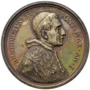 obverse: Medaglie Papali. Benedetto XV (1914-1922). Medaglia anno I 