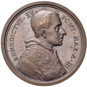 obverse: Medaglie Papali. Benedetto XV (1914-1922). Medaglia anno III - Codice di Diritto Canonico. AE (32,58 g). Bartolotti E 917. Rara. qFDC