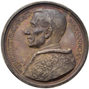 obverse: Medaglie Papali. Benedetto XV (1914-1922). Medaglia anno V 