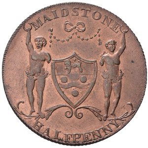 obverse: GRAN BRETAGNA. Half penny Token 1795. Maidstone - Payable By J.Smith at Padsole Paper Mill. Cu. FDC