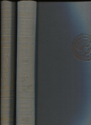 obverse: RIZZO  G. E. -  Monete greche della Sicilia.  Bologna, 1968. 2 vol. completo. Vol. testo, pp. vii, 318+1, ill. 98 + 3,  tavv. 9 in lettere, Vol. di tavole, pp. xi, tavv. 66. Ril. ed. buono stato, raro.