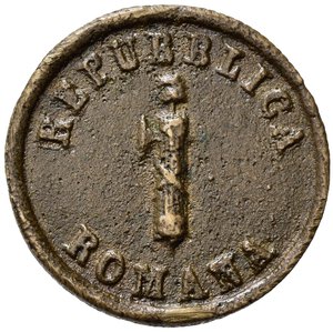 obverse: ANCONA. Seconda Repubblica Romana (1848-1849). Baiocco 1848 ?. Ae Fuso (12,12 g). BB