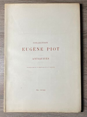 obverse: PIOT E. - Collection Eugene Piot, Antiquites. Catalogue ornè de 19 phototypies et de 43 vignettes. Paris, 1890. Buono stato.