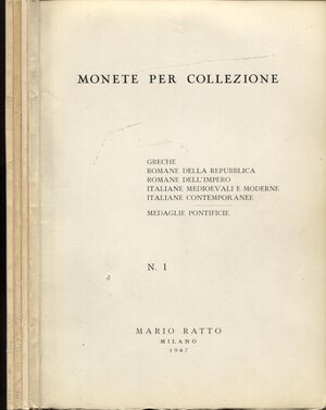 obverse: RATTO  M. -  Listini a prezzo fisso  1967 ( 4 fascicoli) completo. con tavole. ril. ed buono stato. rari.
