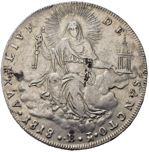 reverse: BOLOGNA. Stato Pontificio. Pio VII (1800-1823). Scudo 1818. Ag (26,22 g). BB