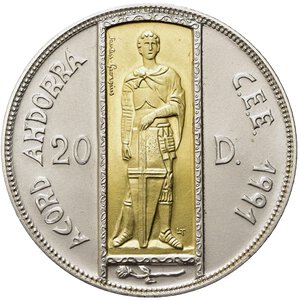 reverse: ANDORRA. 20 diners 1993. Ag (26,72 g). KM#90. Matte Proof