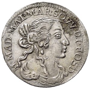 obverse: FOSDINOVO. Maria Maddalena Centurioni, moglie di Pasquale Malaspina (1663-1669). Luigino 1667. Ag (2,14 g). Camm. 71. qSPL