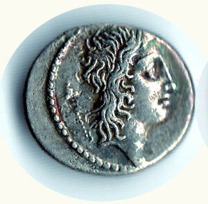 obverse: REPUBBLICA ROMANA - Q. Cassius Longinus - Denario (55 a. C.).