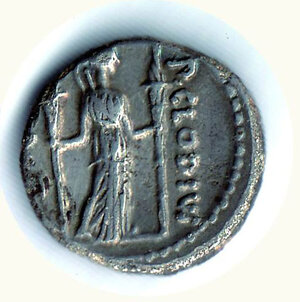 reverse: REPUBBLICA ROMANA - P. Clodius - Denario (42 a.C.).