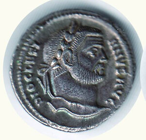 obverse: DIOCLEZIANO (285-305) – Argenteo;  D/ Busto; R/ I tetrarchi che sacrificano.