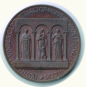 reverse: VATICANO - Pio XII (1939-1958) - Medaglia  in Ae - Associazioni Cattoliche anno 1956 - Montenegro 58.