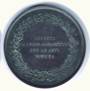 reverse: MODENA - Società Incoraggiamento Delle Arti - Auspice Francesco V 1846 - Grosso modulo in Ae - Diametro mm 58.