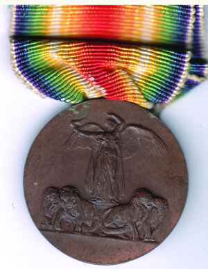 obverse: GUERRA 1915-18 - Medaglia in Ae  - Consegnata ai Combattenti delle Nazioni Alleate.