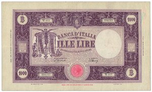obverse: LUOGOTENENZA - 1.000 Lire - Decreto 21/0/1946.