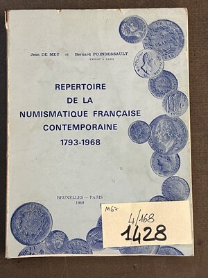 obverse: DE MEY POINDESSAULT Repertoire de la numismatique francaise contemporaine 1793-1968
