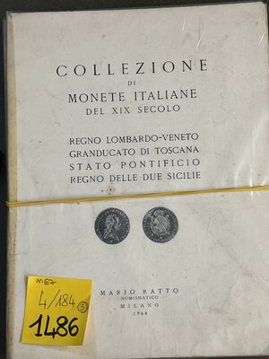 obverse: RATTO M. Lotto di 3 cataloghi d asta 1963,1965 e 1968