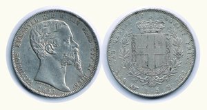 obverse: VITTORIO EMANUELE II - 5 Lire 1851 Torino