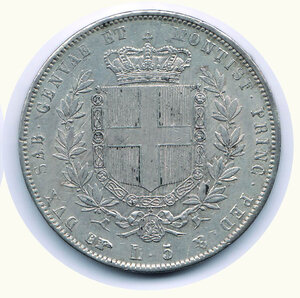 reverse: VITTORIO EMANUELE II - 5 Lire 1851 Torino