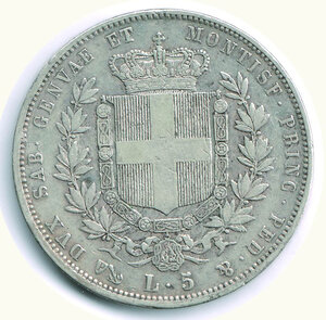 reverse: VITTORIO EMANUELE II - 5 Lire 1852 Genova