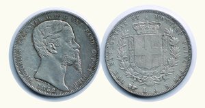 obverse: VITTORIO EMANUELE II - 5 Lire 1852 Torino