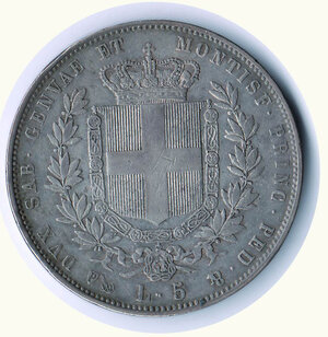 reverse: VITTORIO EMANUELE II - 5 Lire 1853