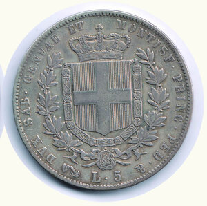 reverse: VITTORIO EMANUELE II - 5 Lire 1855