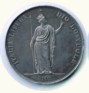 obverse: MILANO - Governo provvisorio 1848 - 5 Lire